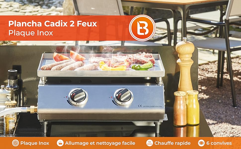 Plancha gaz Cadix 2 feux karaca-alisveris