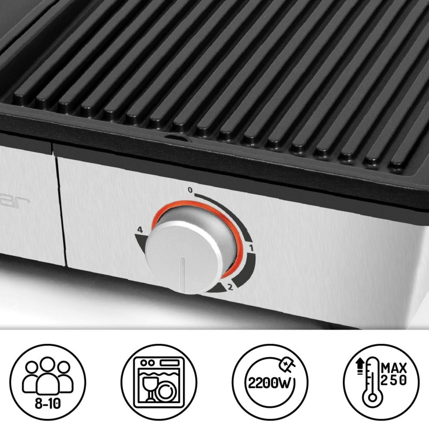 Riviera&Bar - Combiné plancha/grill bi-zone - 1910 cm², plaques inclinées, thermostats séparés - inox