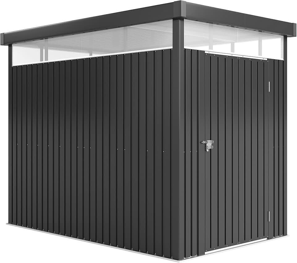 karaca-alisveris - Abri de jardin galvanisé - 4m² - toit, fenêtres, porte verrouillable