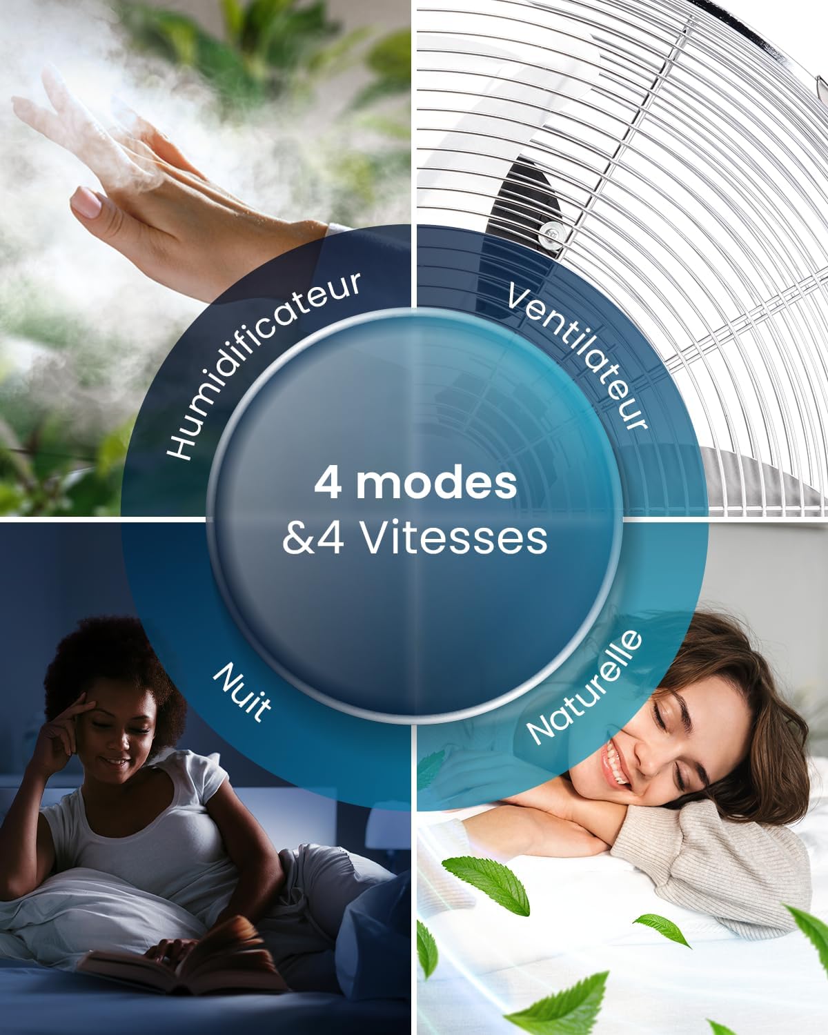 karaca-alisveris OmniAir Rafraichisseur d’Air 7L 3en1, 7 Vitesses, 3 Modes, Oscillant, Minuterie 10h, Climatiseur Mobile Sans Évacuation, Silencieux, Sans Conduit, Ventilateur Refroidisseur d'Air