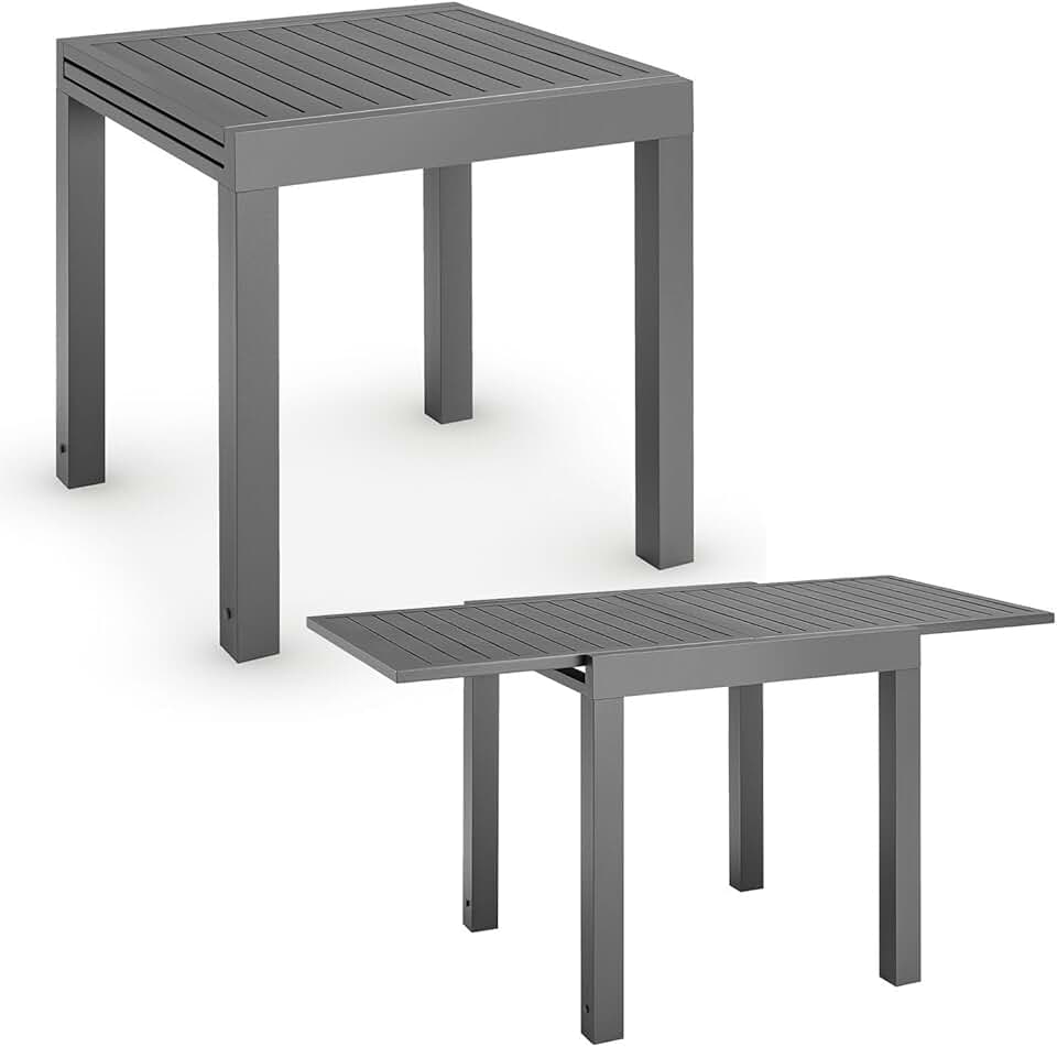 karaca-alisveris - Table de jardin Laki - 70x70 cm extensible - Aluminium anthracite