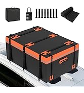 karaca-alisveris Coffre de Toit Voiture Souple 600 L, Sac de Toit Pliable et Étanche 500D PVC, Tapis Ant...