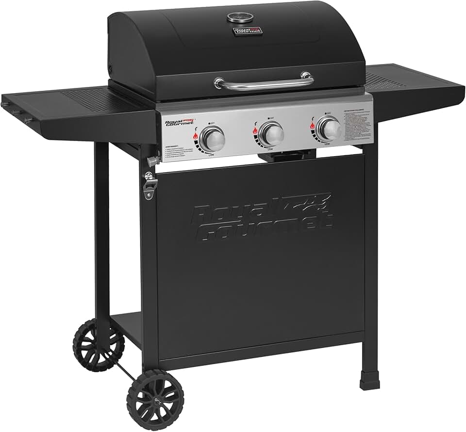 karaca-alisveris – BBQ Gaz 3 brûleurs – 9kW – chariot, capot, grilles, jardin