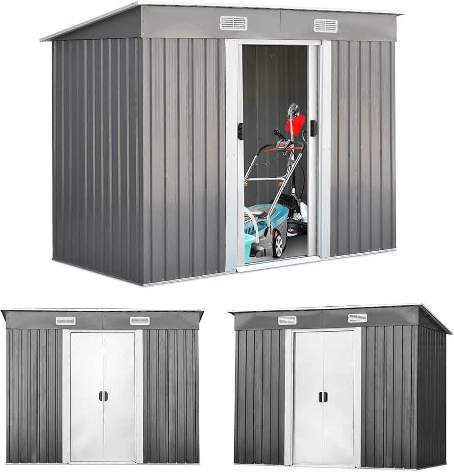 karaca-alisveris - abri de jardin acier galvanisé 238x131x181cm, ventilé, double porte - RELAX4LIFE3,11㎡