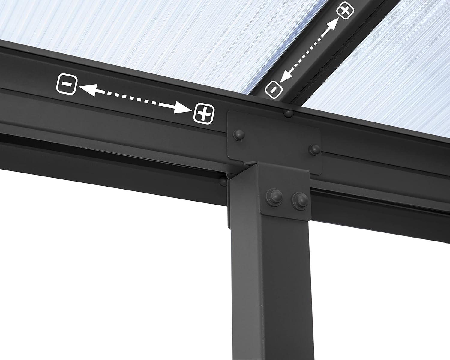 Pergola - Pergola série - 21.8m² gris anthracite, structure robuste - 704353