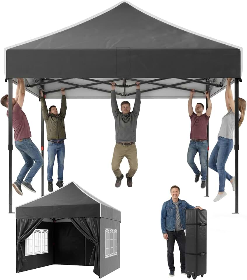 karaca-alisveris - Tonnelle pliante série jardin 3x3m, cadre robuste, toit haut
