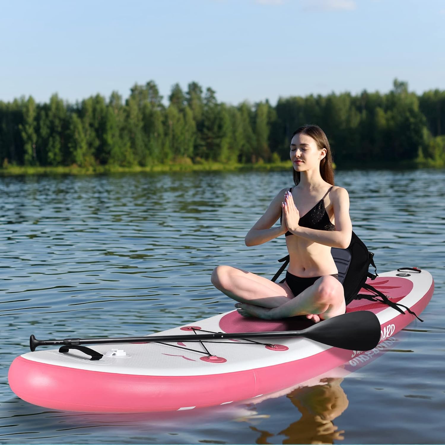 karaca-alisveris - Paddle gonflable adulte - 320/335cm - 2 places, siège kayak, pagaie alu, support caméra, pompe, 150kg