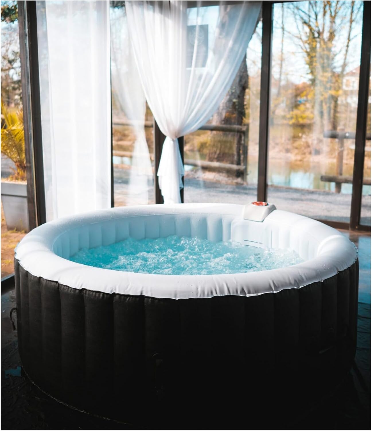 Spa Gonflable 4 Places Rond Ospazia - Diamètre : 185 cm - Filtre et bâche Inclus